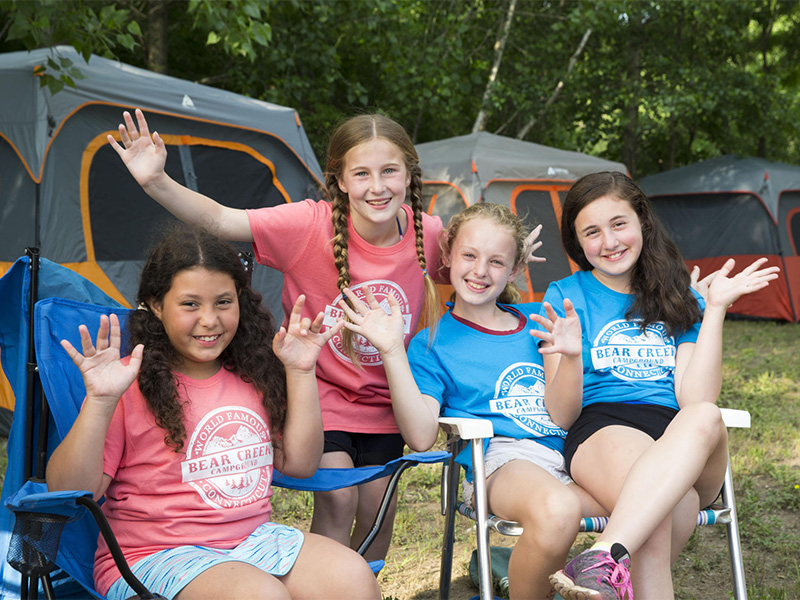 Campers enjoying a fire