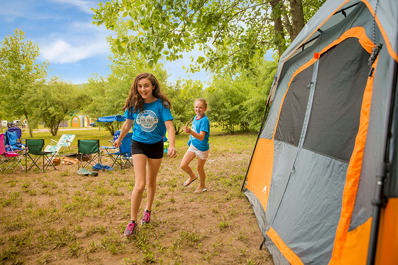 Girls having a blast camping!
