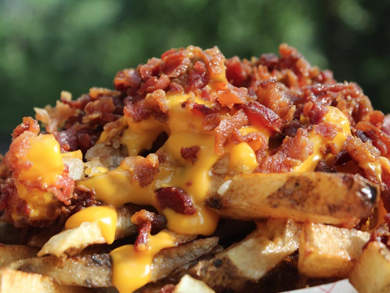 French fries with cheese and bacon