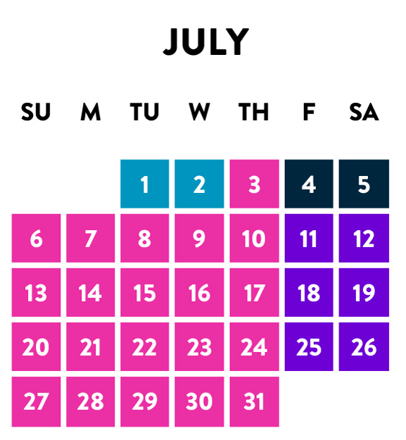 July hours