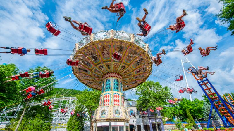 Riders Having Fun and  Laughing On Coaster